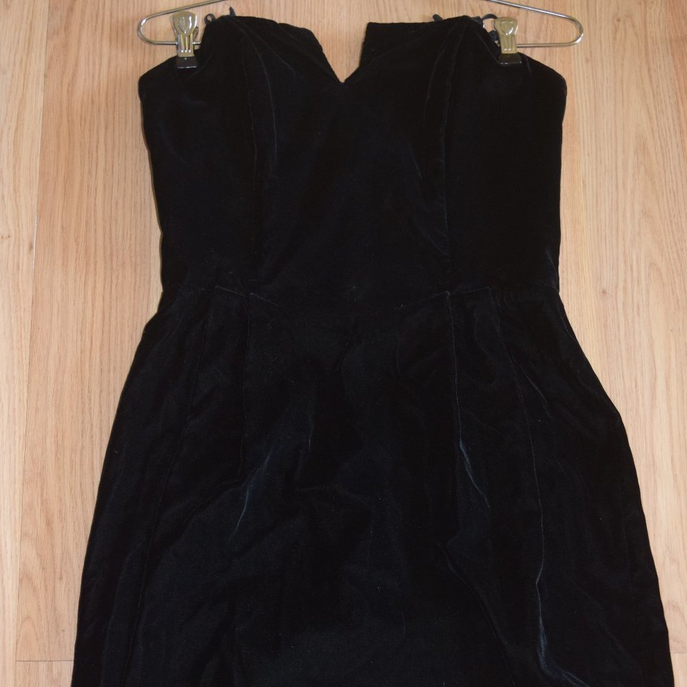 Vintage Roberta California Velvet Strapless Formal Dress